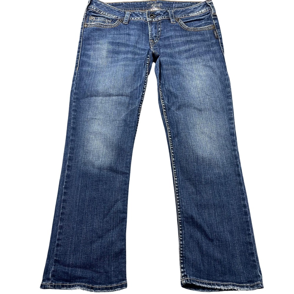 Silver Jeans Co Jeans Womens 32 Blue Med Wash Pioneer Bootcut Stretch 34x27
